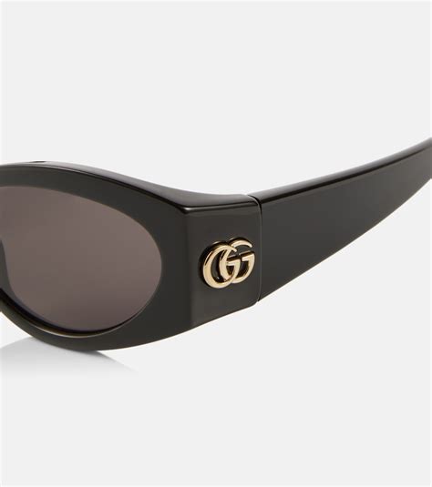 gucci 0225 oval sunglasses|gucci ladies oval sunglasses black.